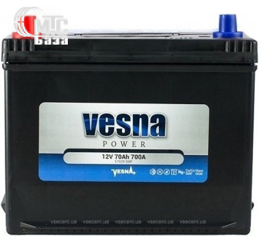 Аккумулятор Vesna Power [415370] 6СТ-70 Ач L EN700 А 269x173x218мм